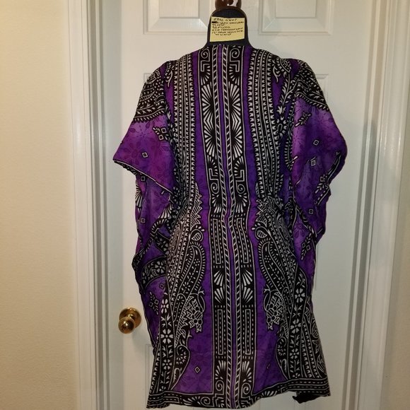 SYMMER Coverup NWOT Ornate Black White Purple Polyester Cover - Picture 6 of 10